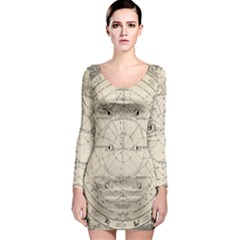 Astronomy Vintage Long Sleeve Bodycon Dress by ConteMonfrey