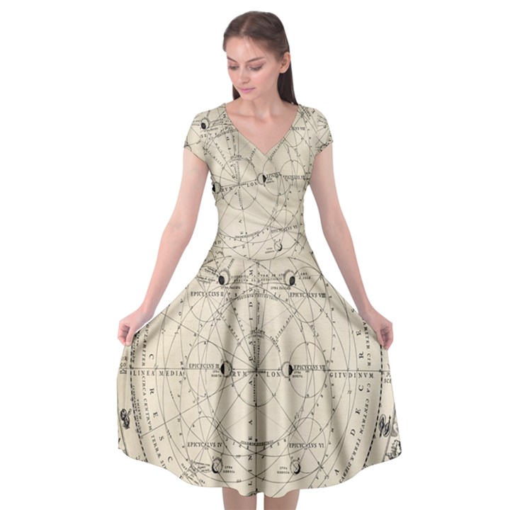 Astronomy vintage Cap Sleeve Wrap Front Dress