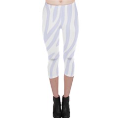 Grey Zebra Vibes Animal Print  Capri Leggings  by ConteMonfrey