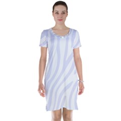 Grey Zebra Vibes Animal Print  Short Sleeve Nightdress by ConteMonfrey