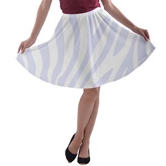 Grey Zebra Vibes Animal Print  A-line Skater Skirt by ConteMonfrey