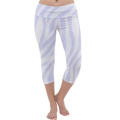 Grey Zebra Vibes Animal Print  Capri Yoga Leggings by ConteMonfrey