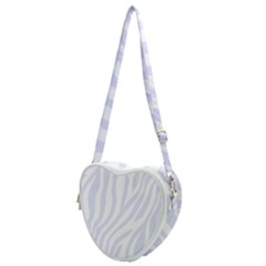 Grey Zebra Vibes Animal Print  Heart Shoulder Bag by ConteMonfrey