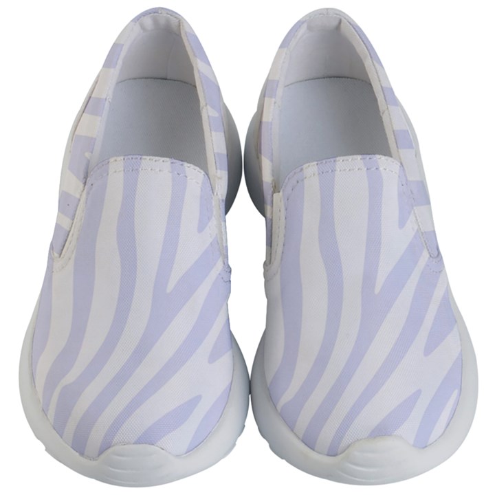 Grey Zebra Vibes Animal Print  Kids Lightweight Slip Ons