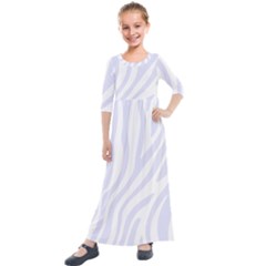 Grey Zebra Vibes Animal Print  Kids  Quarter Sleeve Maxi Dress by ConteMonfrey