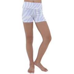 Grey Zebra Vibes Animal Print  Kids  Lightweight Velour Yoga Shorts by ConteMonfrey