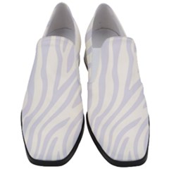 Grey Zebra Vibes Animal Print  Women Slip On Heel Loafers by ConteMonfrey