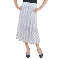 Grey Zebra Vibes Animal Print  Midi Mermaid Skirt by ConteMonfrey