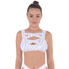 Grey Zebra Vibes Animal Print  Bandaged Up Bikini Top by ConteMonfrey