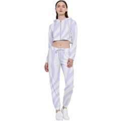 Grey Zebra Vibes Animal Print  Cropped Zip Up Lounge Set by ConteMonfrey