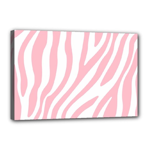 Pink Zebra Vibes Animal Print  Canvas 18  X 12  (stretched) by ConteMonfrey