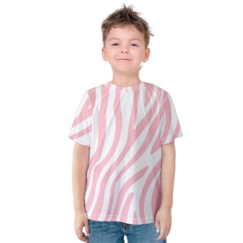 Pink Zebra Vibes Animal Print  Kids  Cotton Tee by ConteMonfrey