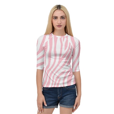 Pink Zebra Vibes Animal Print  Quarter Sleeve Raglan Tee by ConteMonfrey