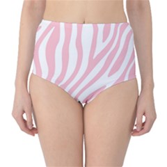 Pink Zebra Vibes Animal Print  Classic High-waist Bikini Bottoms by ConteMonfrey