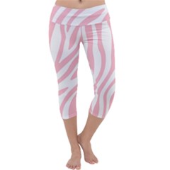 Pink Zebra Vibes Animal Print  Capri Yoga Leggings by ConteMonfrey