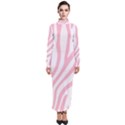 Pink Zebra Vibes Animal Print  Turtleneck Maxi Dress View1