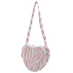 Pink Zebra Vibes Animal Print  Heart Shoulder Bag by ConteMonfrey