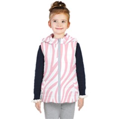 Pink Zebra Vibes Animal Print  Kids  Hooded Puffer Vest by ConteMonfrey