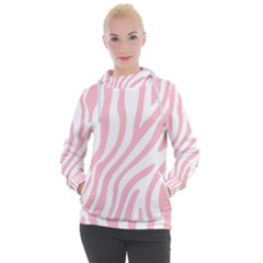 Pink Zebra Vibes Animal Print  Women s Hooded Pullover by ConteMonfrey