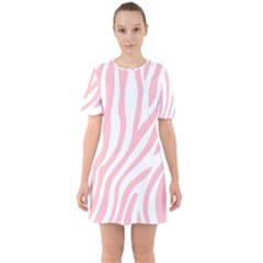 Pink Zebra Vibes Animal Print  Sixties Short Sleeve Mini Dress by ConteMonfrey