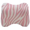 Pink Zebra Vibes Animal Print  Velour Head Support Cushion View1