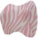 Pink Zebra Vibes Animal Print  Velour Head Support Cushion View4