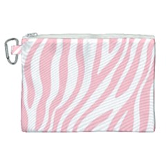 Pink Zebra Vibes Animal Print  Canvas Cosmetic Bag (xl)