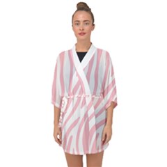 Pink Zebra Vibes Animal Print  Half Sleeve Chiffon Kimono by ConteMonfrey