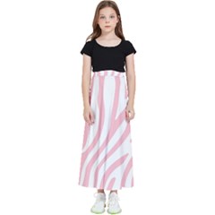 Pink Zebra Vibes Animal Print  Kids  Flared Maxi Skirt by ConteMonfrey