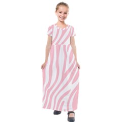 Pink Zebra Vibes Animal Print  Kids  Short Sleeve Maxi Dress