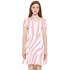 Pink Zebra Vibes Animal Print  Inside Out Cap Sleeve Dress by ConteMonfrey