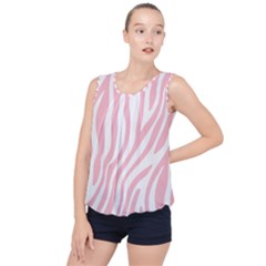 Pink Zebra Vibes Animal Print  Bubble Hem Chiffon Tank Top by ConteMonfrey