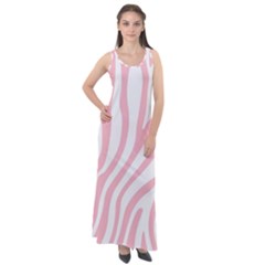 Pink Zebra Vibes Animal Print  Sleeveless Velour Maxi Dress by ConteMonfrey