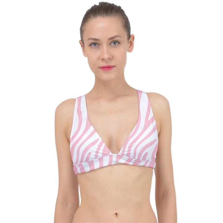 Pink Zebra Vibes Animal Print  Classic Banded Bikini Top