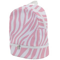 Pink Zebra Vibes Animal Print  Zip Bottom Backpack by ConteMonfrey