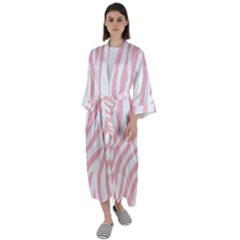 Pink Zebra Vibes Animal Print  Maxi Satin Kimono by ConteMonfrey