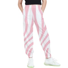 Pink Zebra Vibes Animal Print  Kids  Elastic Waist Pants by ConteMonfrey