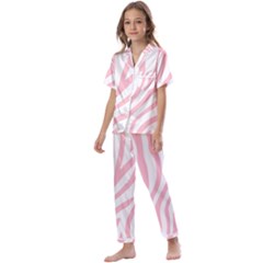 Pink Zebra Vibes Animal Print  Kids  Satin Short Sleeve Pajamas Set by ConteMonfrey