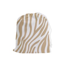 Brown Zebra Vibes Animal Print  Drawstring Pouch (large) by ConteMonfrey