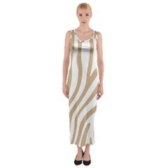 Brown Zebra Vibes Animal Print  Fitted Maxi Dress by ConteMonfrey