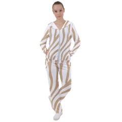 Brown Zebra Vibes Animal Print  Women s Tracksuit by ConteMonfrey