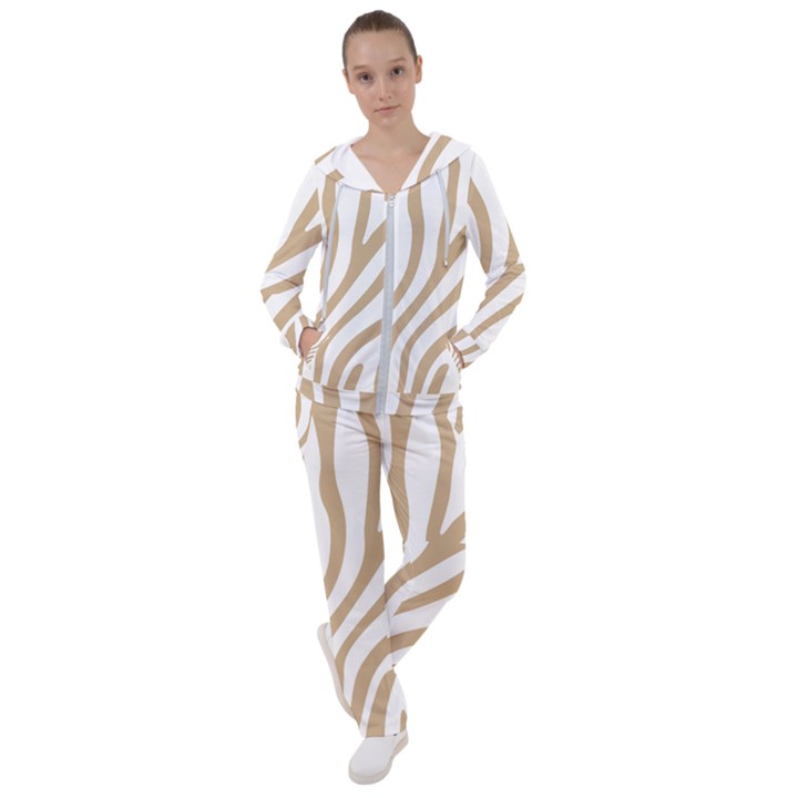 Brown Zebra Vibes Animal Print  Women s Tracksuit