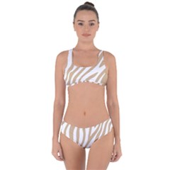 Brown Zebra Vibes Animal Print  Criss Cross Bikini Set by ConteMonfrey