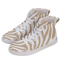 Brown Zebra Vibes Animal Print  Men s Hi-top Skate Sneakers by ConteMonfrey