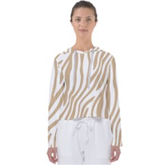 Brown Zebra Vibes Animal Print  Women s Slouchy Sweat by ConteMonfrey