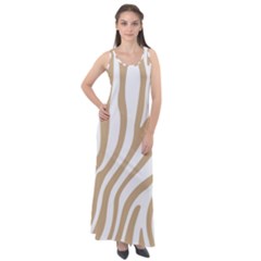 Brown Zebra Vibes Animal Print  Sleeveless Velour Maxi Dress by ConteMonfrey