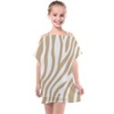 Brown Zebra Vibes Animal Print  Kids  One Piece Chiffon Dress View1