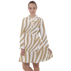 Brown Zebra Vibes Animal Print  All Frills Chiffon Dress by ConteMonfrey