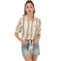 Brown Zebra Vibes Animal Print  Tie Front Shirt  View1