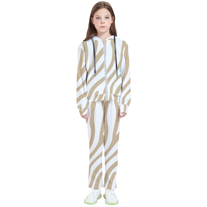 Brown Zebra Vibes Animal Print  Kids  Tracksuit